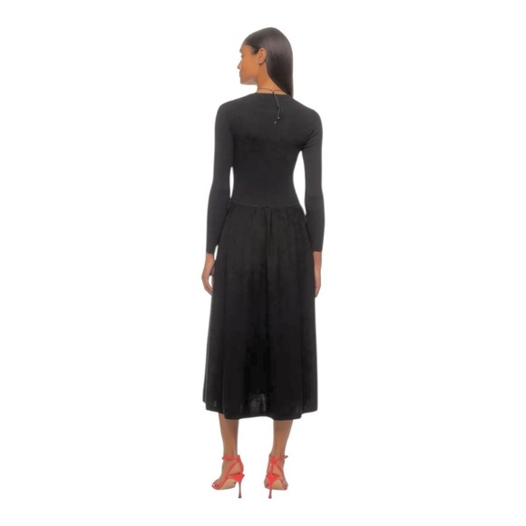 Thakoon Collective Drop Waist Midi Dress in Black Knit Size Small - Picture 3 of 8